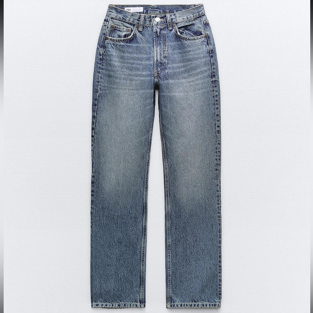 Zara straight leg jeans with a high waist